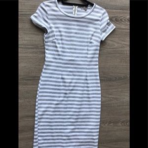 Gray/white Striped Dress